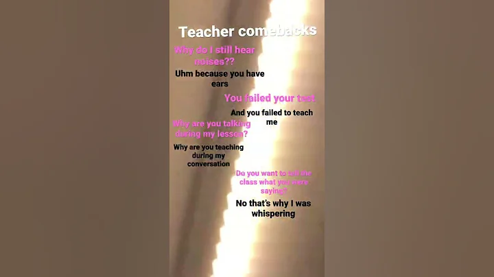 Teacher comebacks
