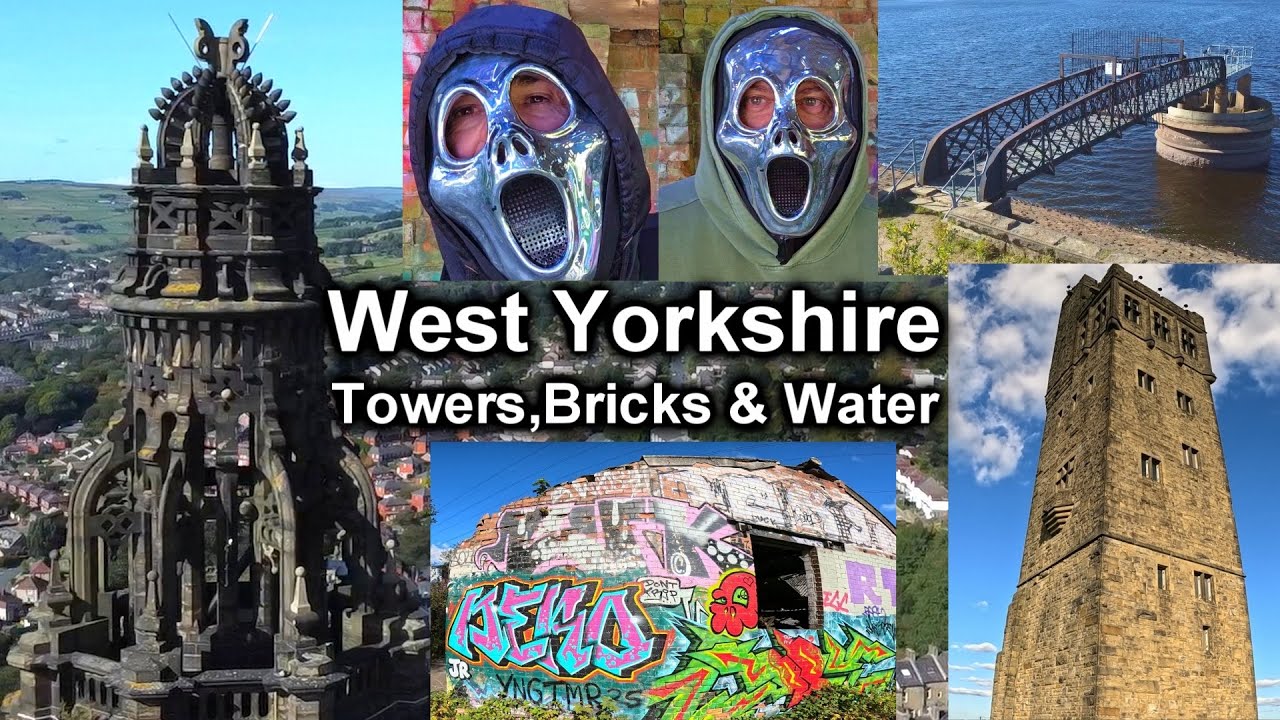 Западный Йоркшир, башня Уэйнхаус, кирпичный завод Аллена, башня Виктория, водохранилище Блэкфут-Мур