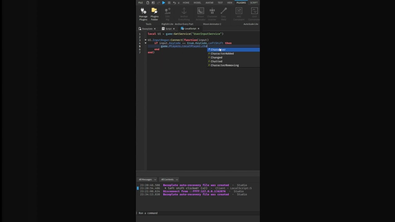 ROBLOX STUDIO  How to use the Output/Developer Console (Parts, WalkSpeed,  JumpPower) 