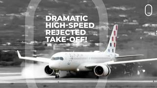 Dramatic High-Speed Rejected Takeoff: A220 Leaves Runway, Smashes Signs
