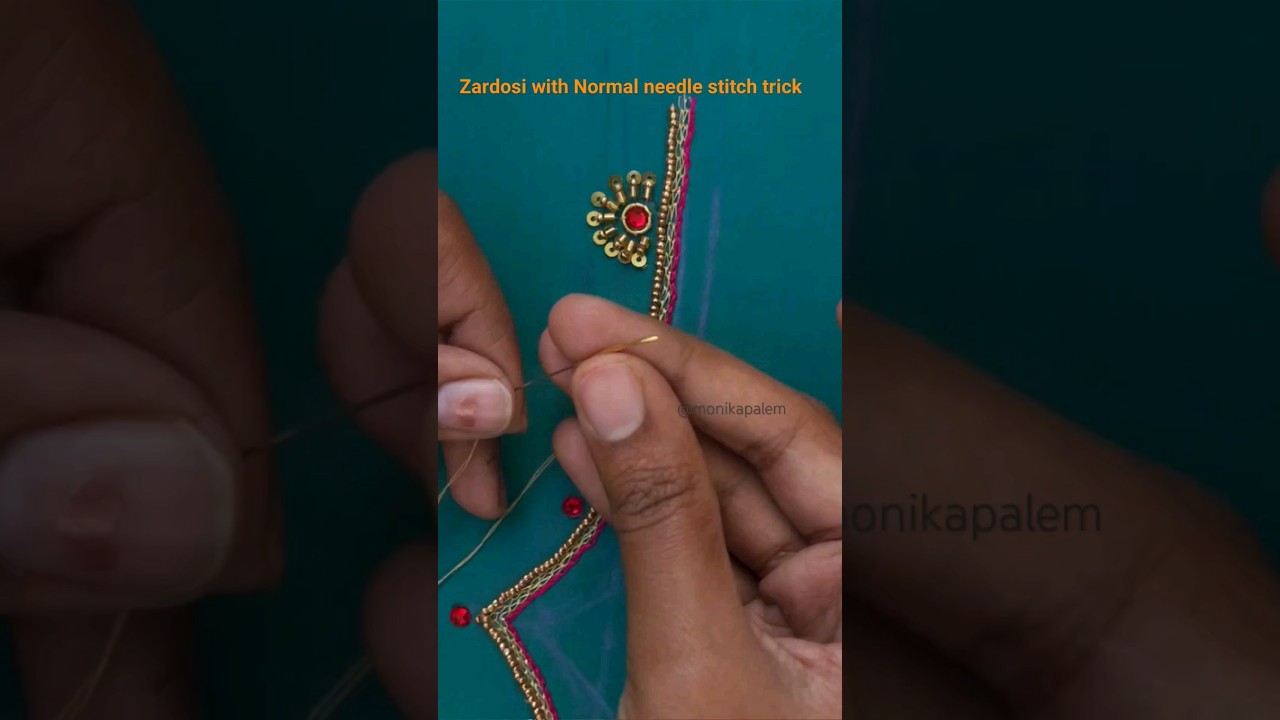 Zardosi Stitch with Normal Needle 