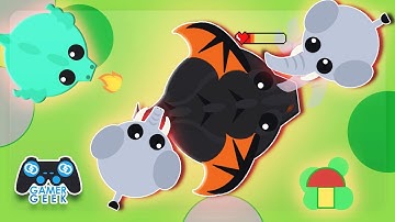 Mope.io Elephant Kills BlackDragon || Crocodile Kills Dragon