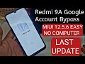 Redmi 9A Google Account Bypass MIUI 12.5.6 No Computer