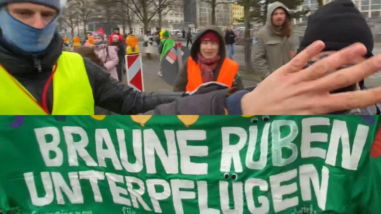 Linksextreme "Antifa" kapern Berliner Agrar-Demo 