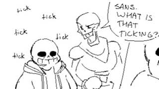 sans eats a clock.