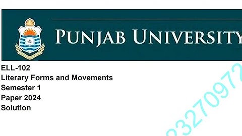 Literary forms and Movements~ ELL-102 {Past Paper 2024} Solution Semester 1 #notes 