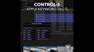 Final Cut Pro Shortcut | Control-5 | Apply Keyword Tag 5