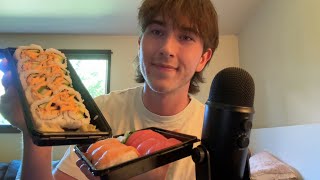 ASMR eating sushi
