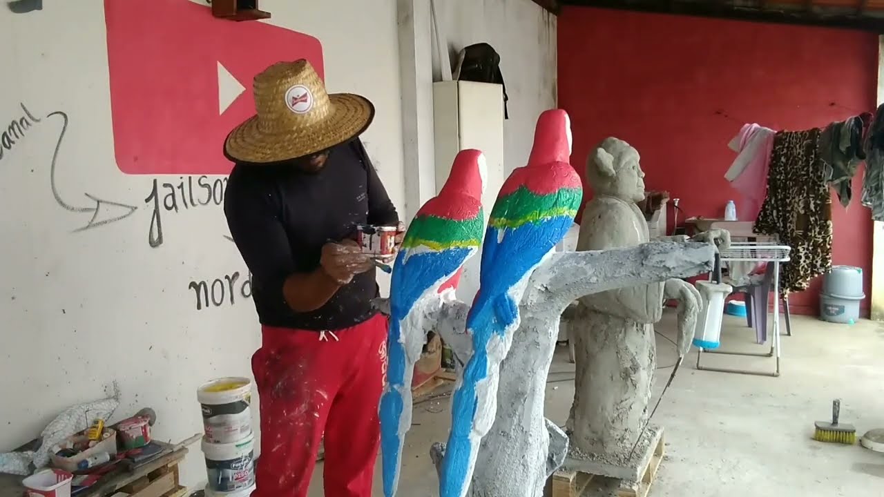 resultado das #ARARAS #VERMELHAS de cimento passo a passo