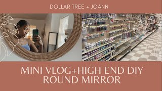 DIY High End 20'' Round Mirror // Wooden Frame // Using Dollar Tree Supplies!