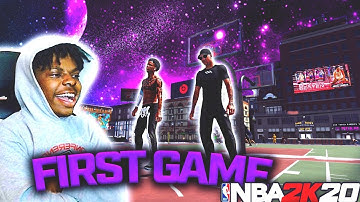 FIRST GAME on STRETCH BIG PLAYMAKER at MyPark but with NO BADGES on NBA 2K20! BEST BUILD NBA 2K20!!