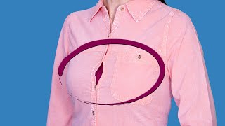 A great sewing trick how to prevent the blouse open at the chest!