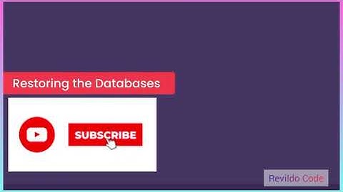 Restoring the Database | MySQL full course | #revildo_code