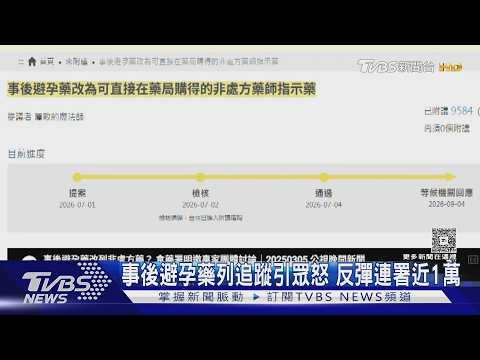 事後避孕藥列追蹤引眾怒 反彈連署近1萬 食藥署緊滅火:未定案｜TVBS新聞 @TVBSNEWS01