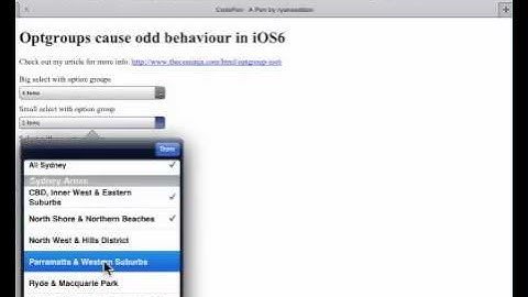 Optgroups in iOS6 Safari are really broken
