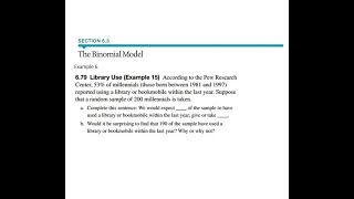 6.3 The Binomial Model: Example 6 Profile