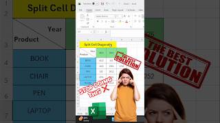 Split cells diagonally in Excel 😲 Hidden trick! #ExcelTips #ExcelShorts #LearnExcel