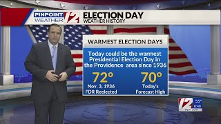 WPRI 12 Weather Forecast for 11/5/24:  Warm, Dry Election Day;  Elevated Fire Risk Continues
