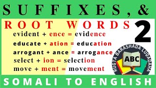 Suffixes And Root Words 2 Ku Baro English Af Somali Barashada Luuqada Ingiriiska