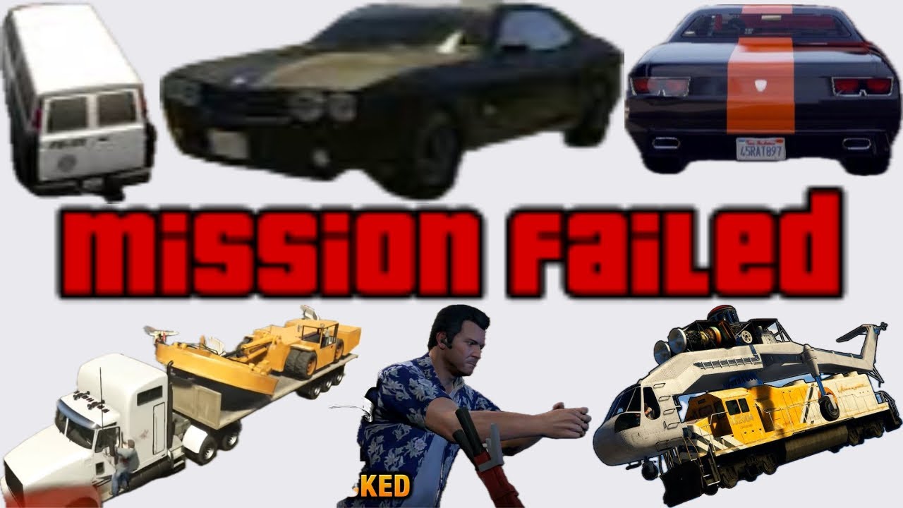 GTA V Mission Failed Compilation - Stingers Gauntlet Driller Sidetracked