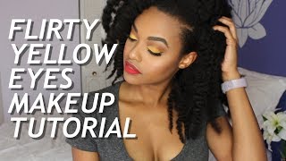 Makeup Tutorial - Flirty Yellow Eyes &amp; Red Lips + BRAID OUT