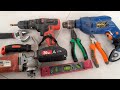 Engineering Building Tools, Drill, Pipe wrench, Wrench, Hammer, Pliers, Screwdriver, Grinder