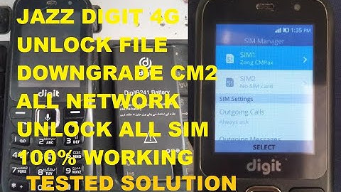 Jazz Digit 4G Unlock Downgrade CM2 All Network All Sim Working 100% Tested Solution