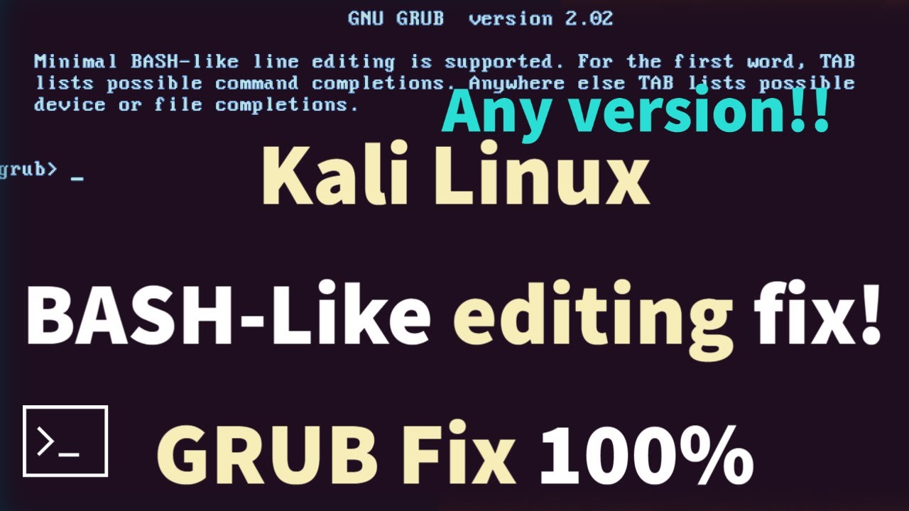 Kali Linux GRUB installation failed (Dual Boot), GNU - Minimal bash like  editing