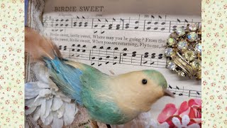 How to make a Vintage Bird Shadow Box assemblage and ***GIVEAWAY CLOSED*** #crafttime
