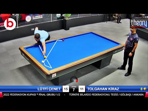 LÜTFİ ÇENET vs TOLGAHAN KİRAZ | 3 BANT BİLARDO FEDERASYON KUPASI YARI FİNAL !! billiards | 당구