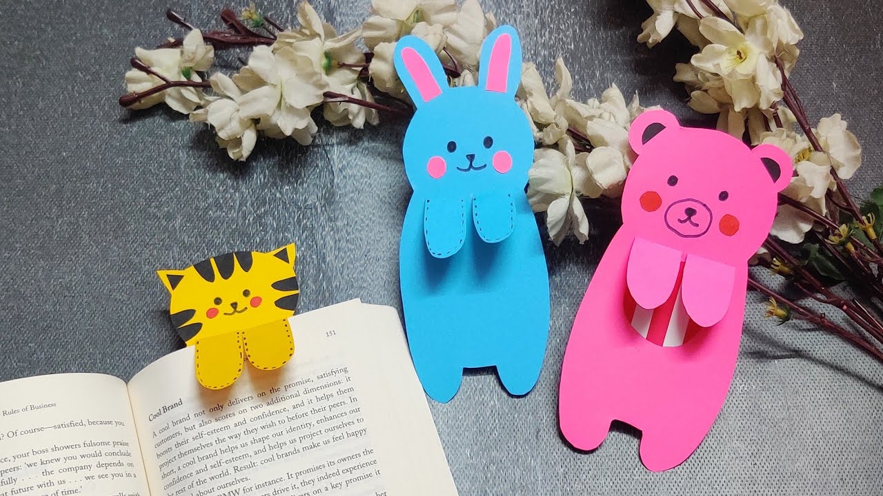 ANIMAL BOOKMARK | BUNNY | TEDDY BEAR | TIGER | PAPER CRAFT | HOW TO ...