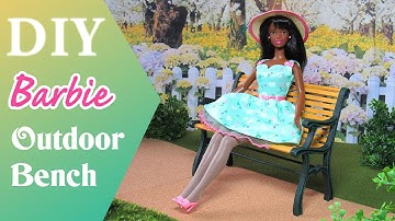 DIY Barbie Park Bench | Fairy Garden Crafts | 1:6 Scale