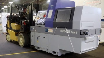 Pioneer Service unloading the new STAR SR-38 10-Axis CNC Swiss-type Automatic Lathe