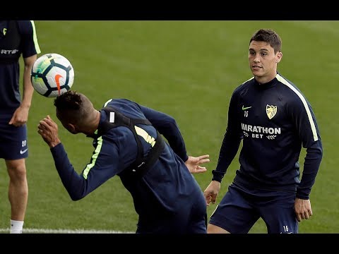 Ensayo general en La Rosaleda antes del Málaga - Madrid