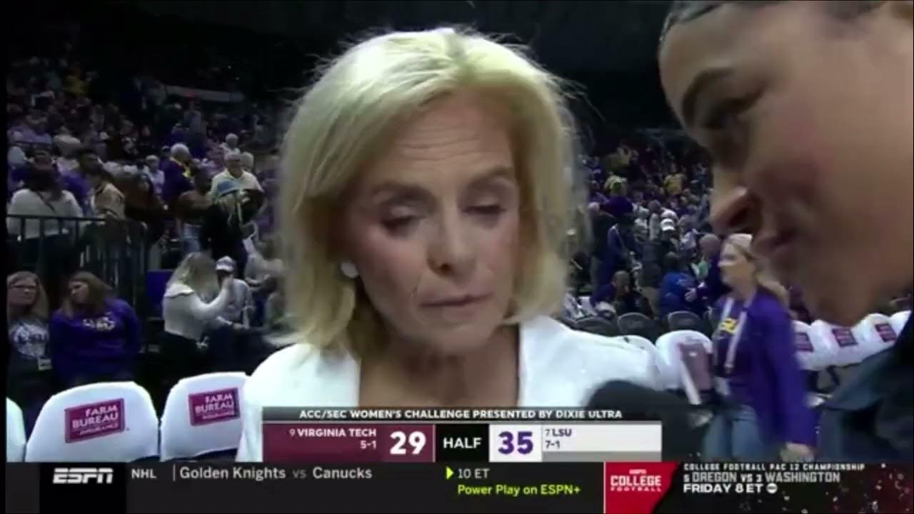 Kim Mulkey halftime sideline interview YouTube