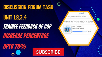 Discussion Forum Task | Trainee Feedback of COP | QAED Training
