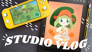 ☀ STUDIO VLOG 21 ☀ Decorating my Switch, Animal Crossing, New Stickers, & more!