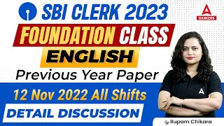 SBI Clerk Previous Year Question Paper | SBI Clerk English Previous Year Question Paper