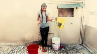 Indian Girl Holi video | Pouring Colored Water on Body || Desi Holi