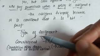 Assignment in insurance law, its type and procedure with notes