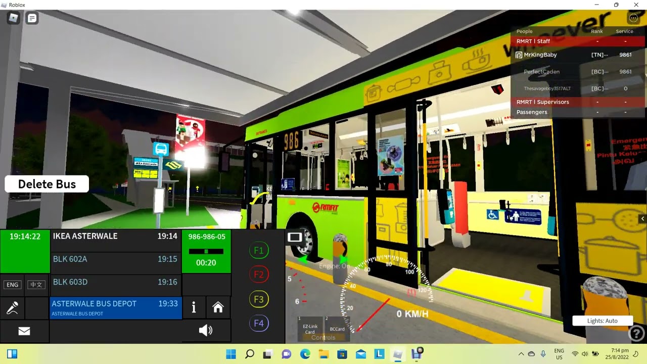 Roblox Asterwale, Singapore. RMRT bus service 986.