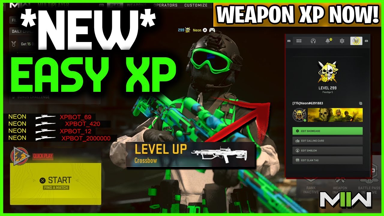 10 HOURS of 2XP in MULTIPLAYER EASY LEVEL UP RANK FAST / NOT WEAPON XP  47875884366