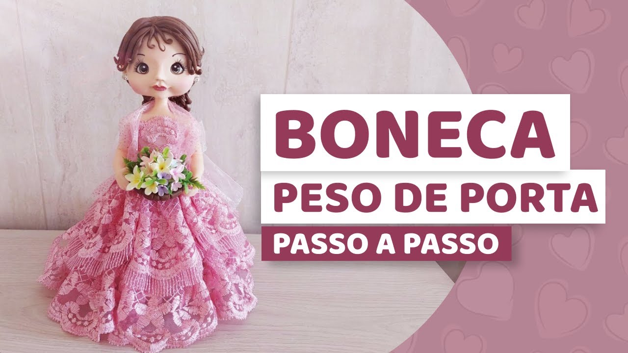 Boneca - Peso de Porta | Biscuit | Porcelana fria | Artes da Célia