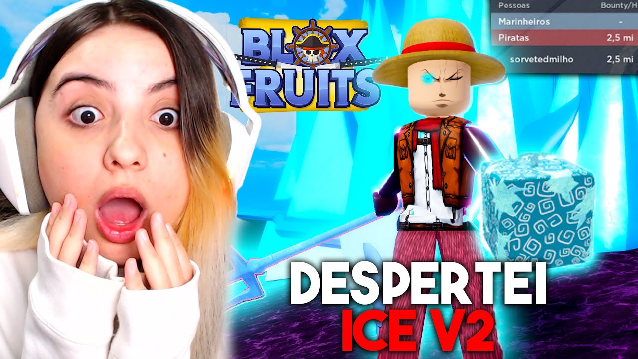 COMI E DESPERTEI A FRUTA ICE no BLOX FRUITS!! 