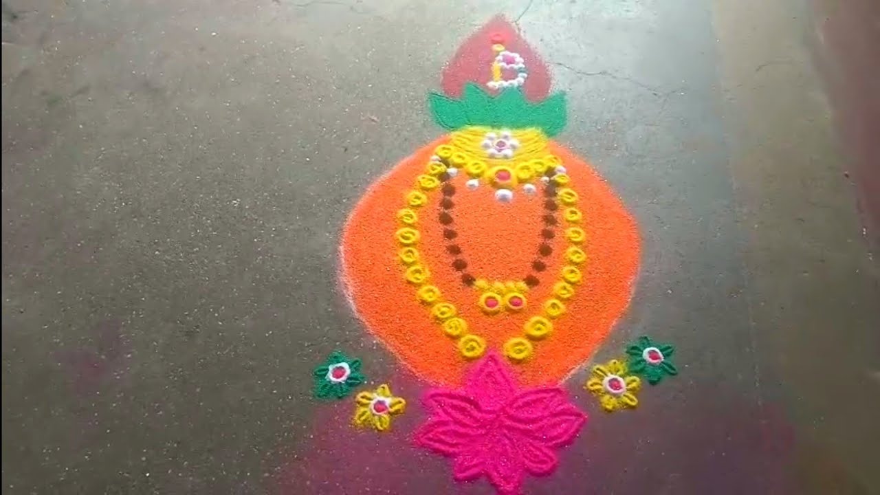 Rangoli video// beautiful rangoli design video 