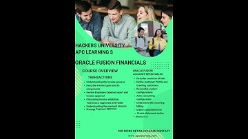 ORACLE FUSION FINANCIALS TRAINING FROM HACKERS UNIVERSITY APC LEARNING SOLUTIONS