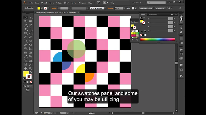 Transparency panel and the Color Picker in Illustrator cc