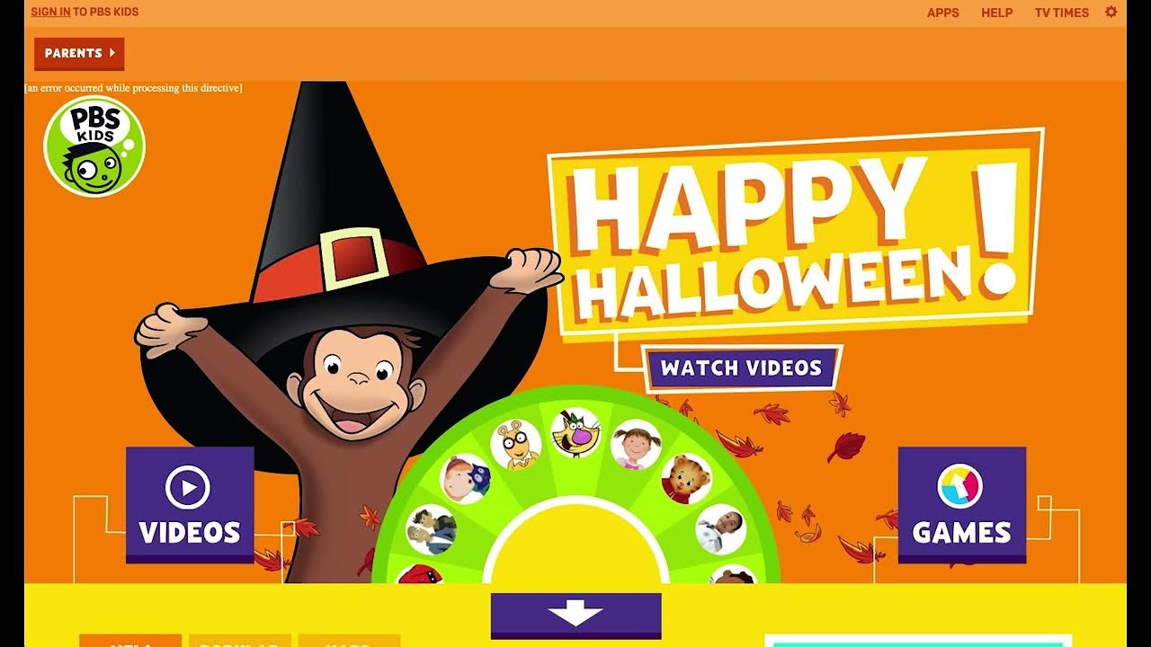 PBS KIDS Curious Halloween homepage takeover YouTube