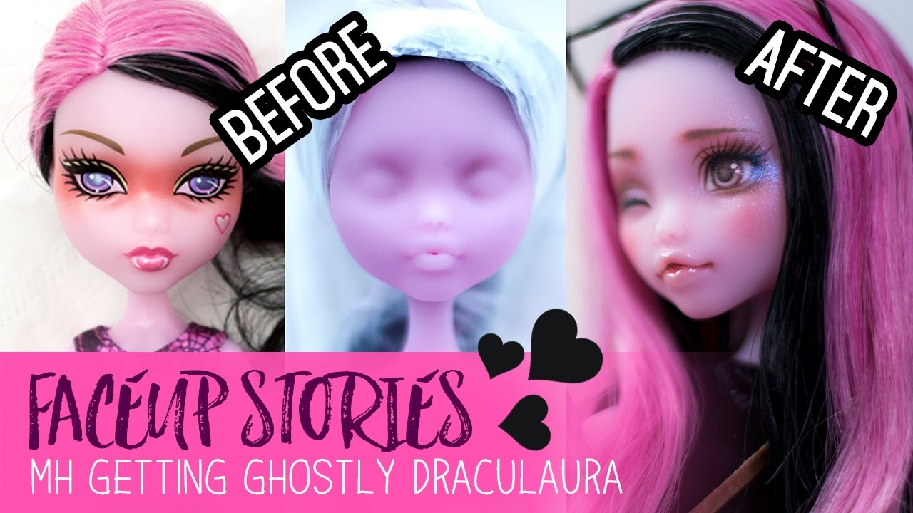 Repainting Dolls - MH Getting Ghostly Draculaura - Faceup Stories ep.44 ...