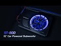 Seventour 10 800w slim under seat powered car subwoofer cartruck audio sub built in amplifier